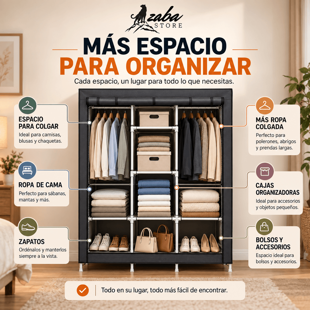 Ropero Armable Gran Capacidad - Más espacio, menos desorden