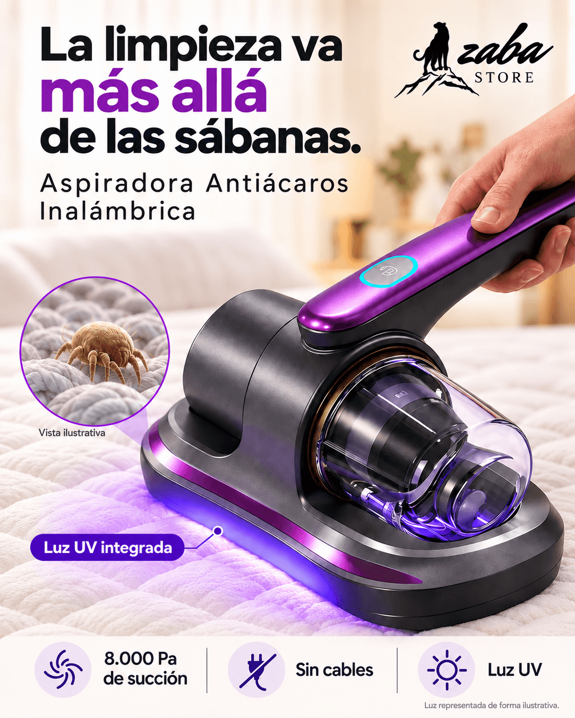 Aspiradora Antiacaros inalambrica