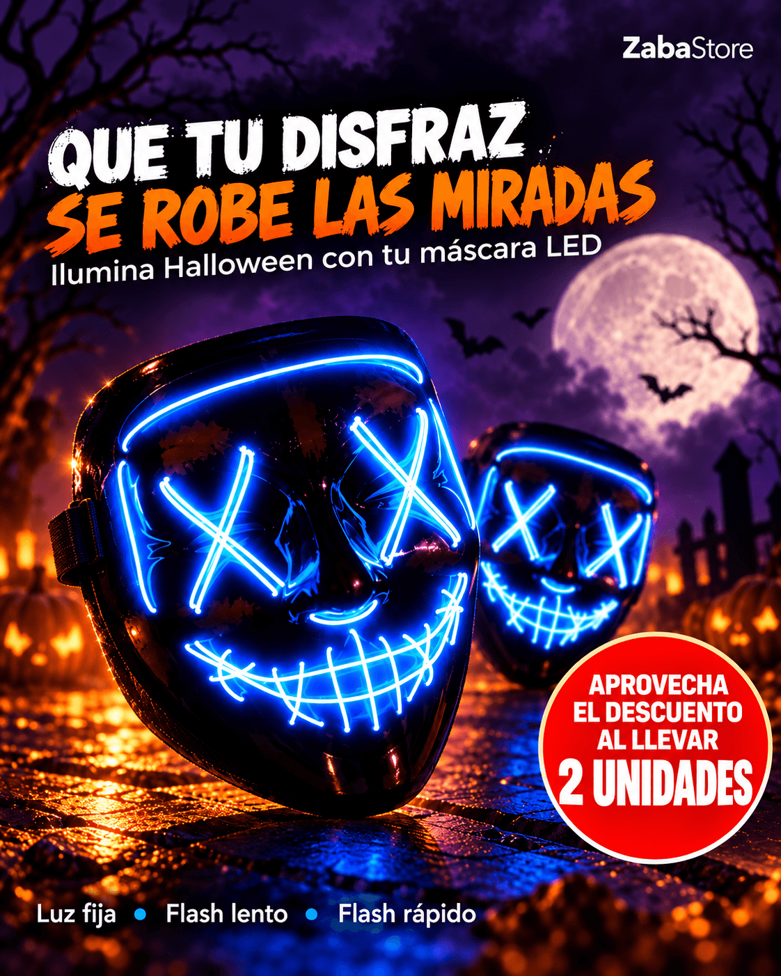 Máscara LED Hallowen