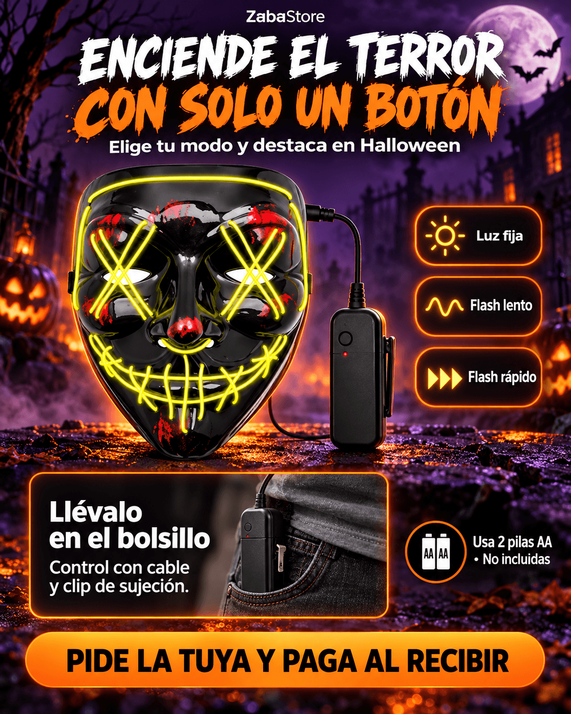 Máscara LED Hallowen